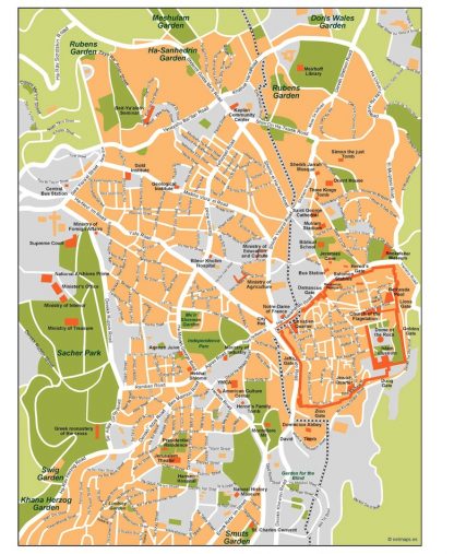 jerusalem vector map