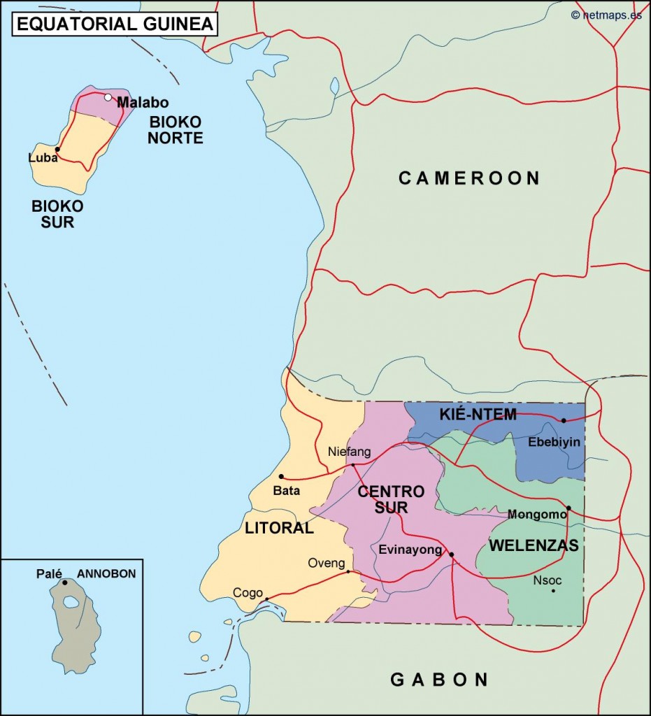 Equatorial Guinea Mapa Politico En Illustrator Netmaps Mapas De España Y Del Mundo 0144