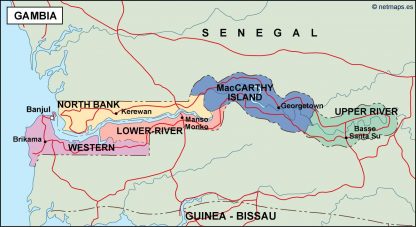 gambia political map