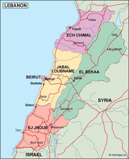 lebanon political map