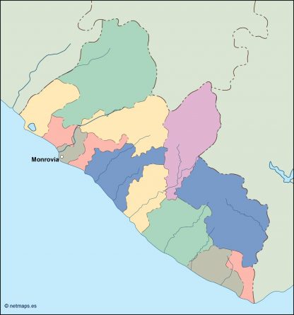 liberia vector map