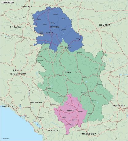 serbia political map