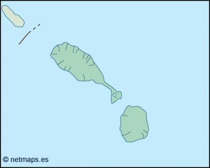 st kitts and nevis blind map