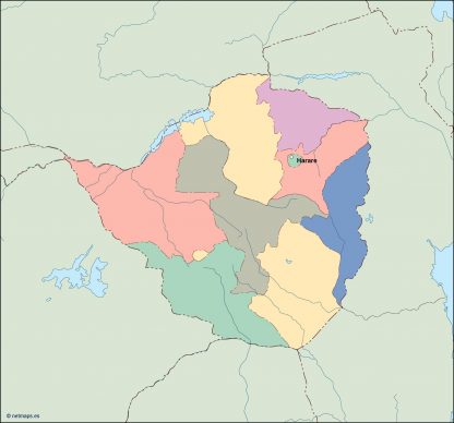 zimbabwe vector map