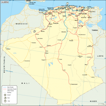 Algeria transportation map