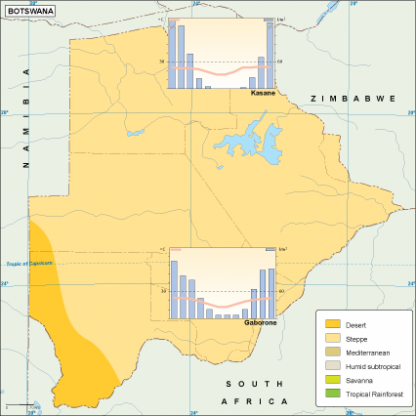 Botswana climate map