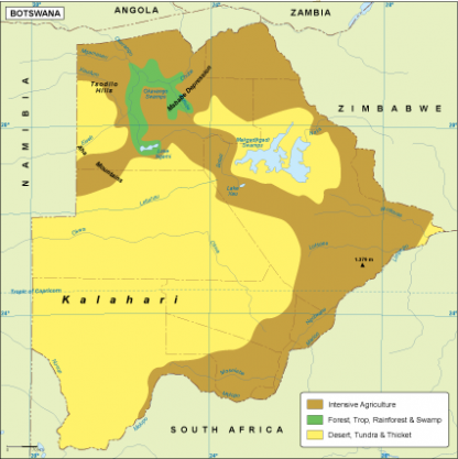 Botswana vegetation map