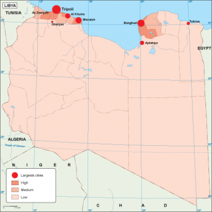 Libya population map