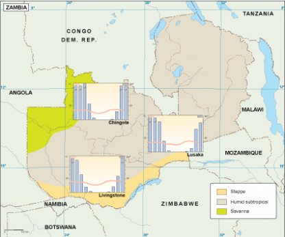 Zambia climate map