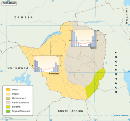 Zimbabwe climate map