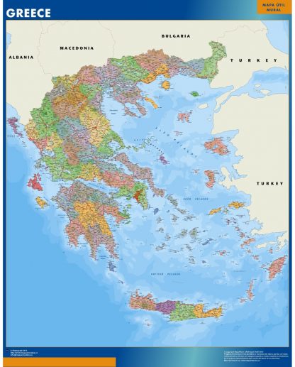 wall map greece