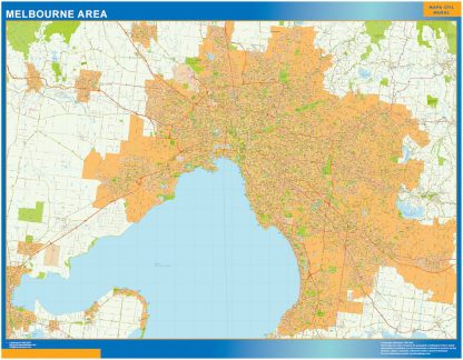 Melbourne Area wall map