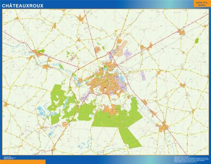 chateauxroux wall map