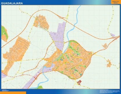 guadalajara wall map