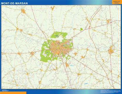 mont de marsan wall map