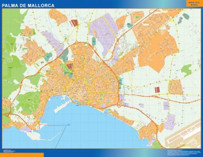 palma mallorca wall map