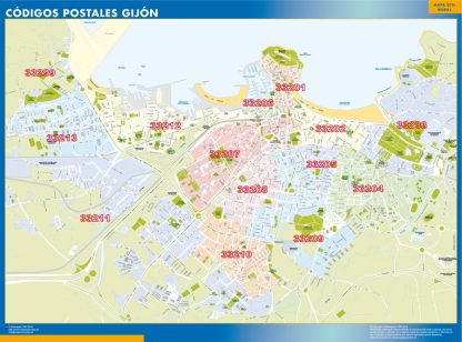 Gijon Codigos Postales mapa magnetico