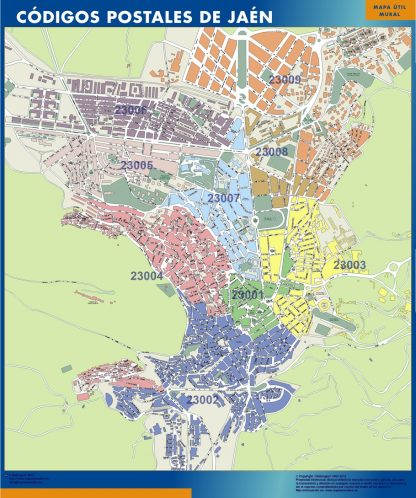 Jaen Codigos Postales mapa magnetico