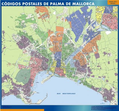 Palma De Mallorca Codigos Postales mapa magnetico