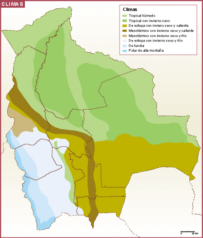 Bolivia mapa clima