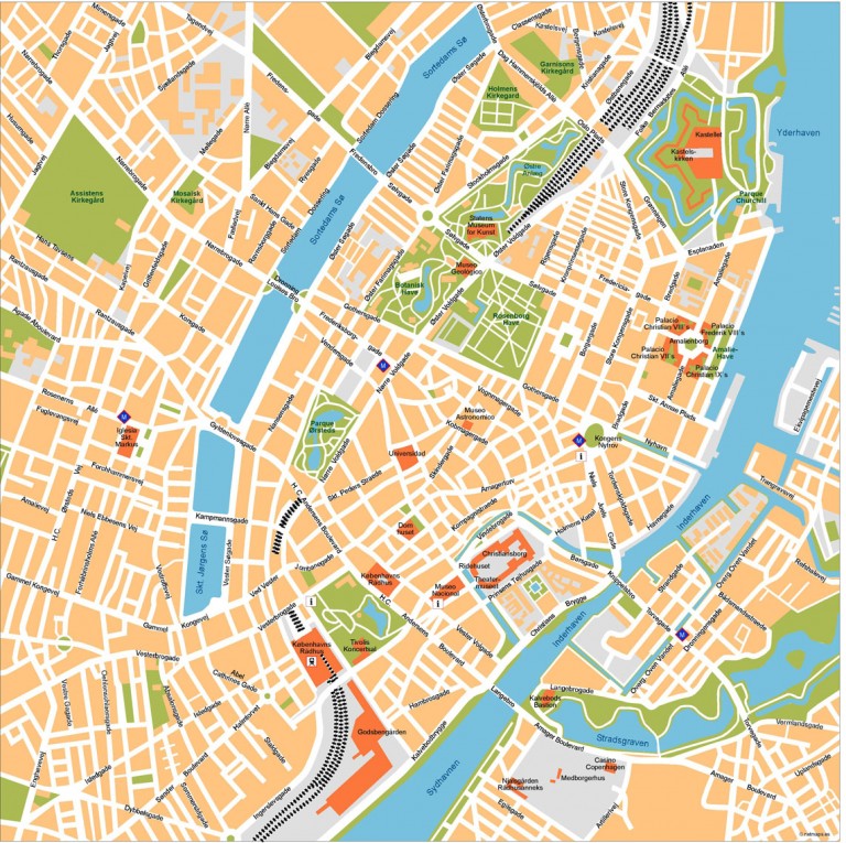Copenhagen Mapa Vectorial Netmaps Mapas De España Y Del Mundo 0339