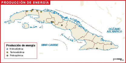 Cuba mapa energia