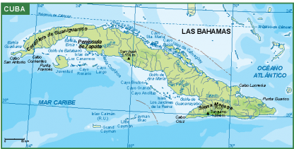 Cuba mapa fisico