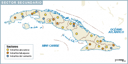 Cuba mapa sector secundario