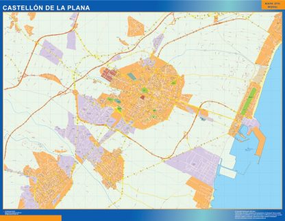 Castellon De La Plana Mapa Vinilo
