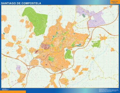 Santiago De Compostela Mapa Vinilo